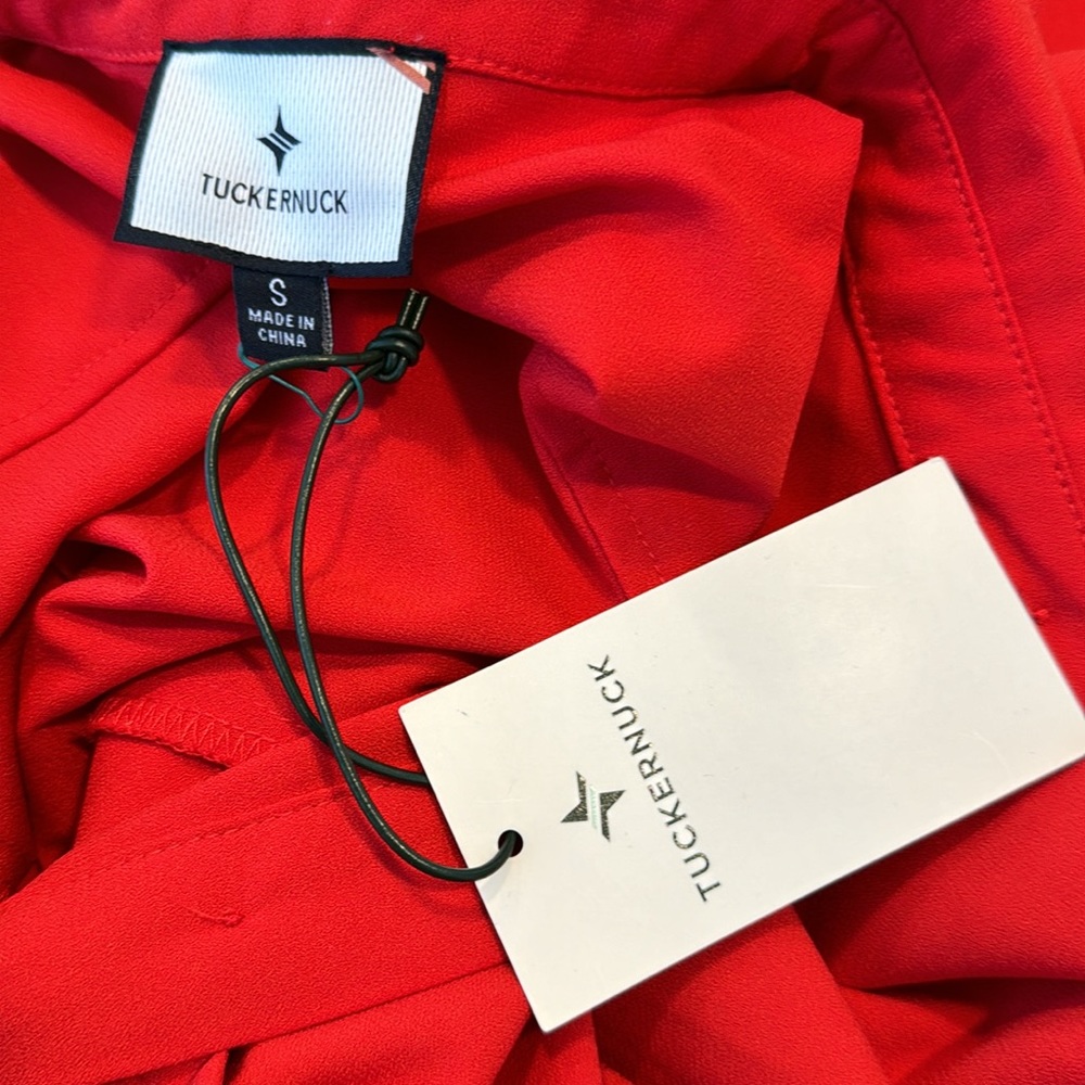 Tuckernuck NEW Red Callahan Long Sleeve Preppy Shirt Mini Dress Size Small - Picture 8 of 9